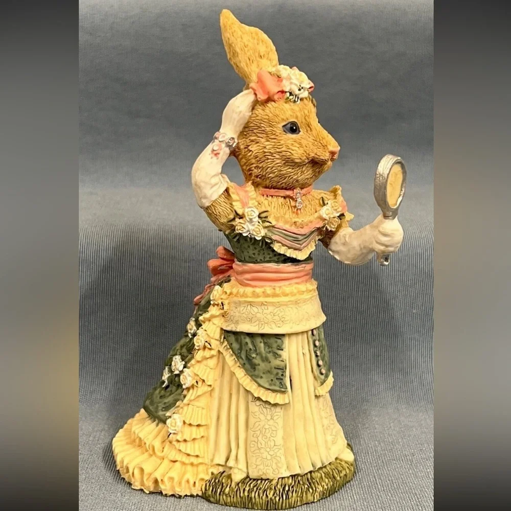 1994 The Victorian Collection Catherine CottonTail Rabbit Figurine with Mirror